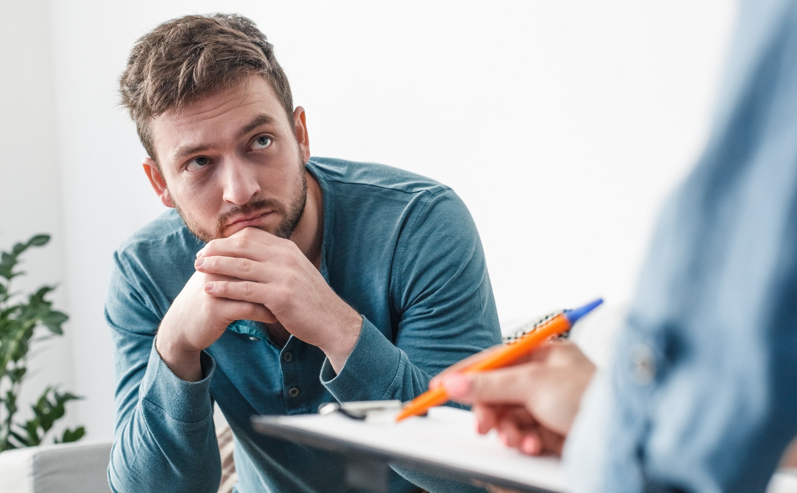 man with psychologist theraphy social problems concept drug addiction picture id1145741796