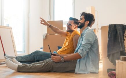 happy gay couple sitting on floor decorating new apartment stock image 2.jpg s1024x1024wisk20cwaFc90ik2pqHf09PE5OZUYE3Rt9z7g3fbs gNJI4Hv8 2 435x269